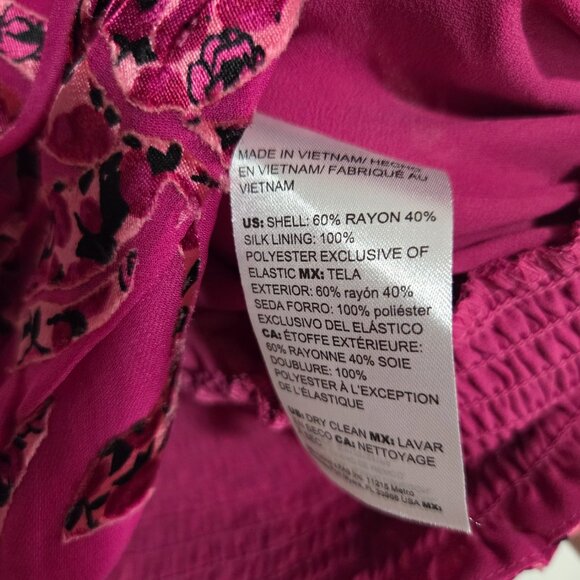 EUC WHITE HOUSE BLACK MARKET PINK FLORAL SURPLICE PLEATED SLEEVELESS TOP S - Picture 14 of 16